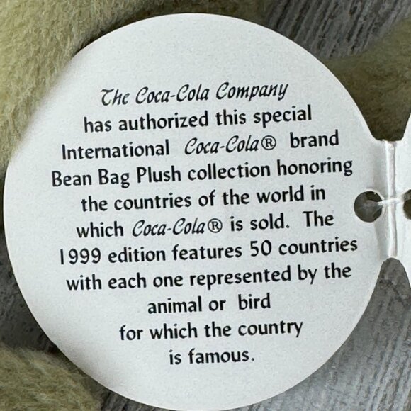 Vintage Coca-Cola Stuffed Beanie Crocodile CRUNCH SUDAN 1999 - Picture 10 of 12